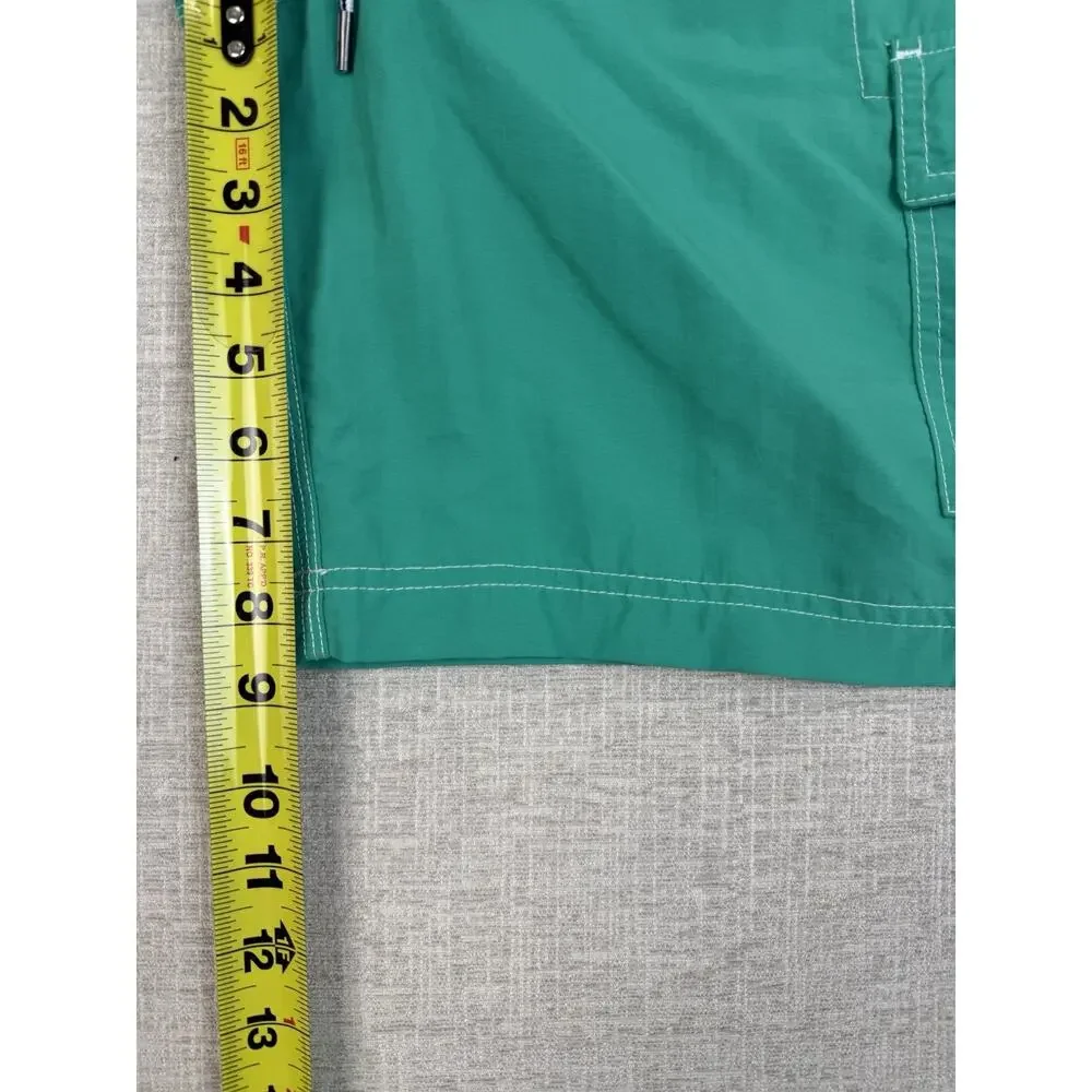 Cremieux Men’s Swim Trunks Medium Green Cargo Board Shorts Mesh Lined NWT